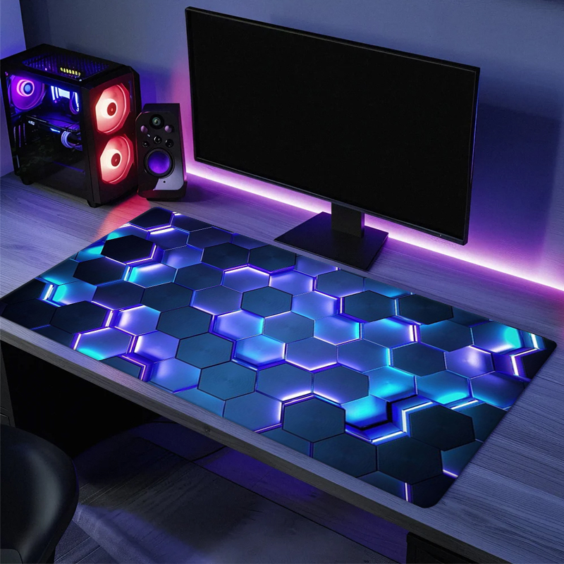 Desk Setup Red - Alfombrilla de Ratón Grande para Juegos,