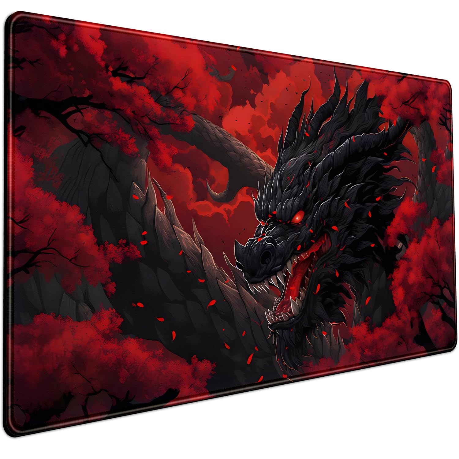 Desk Setup Red - Alfombrilla de ratón grande Huge Dragon,