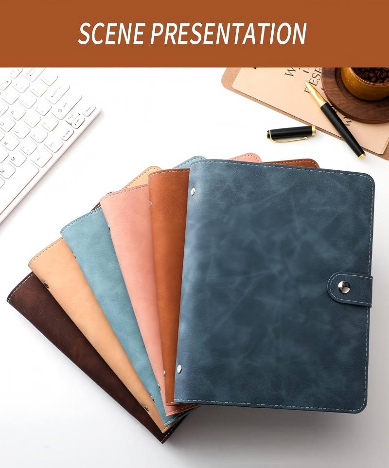 Ring Binder Box - Carpeta de cuaderno de cuero PU