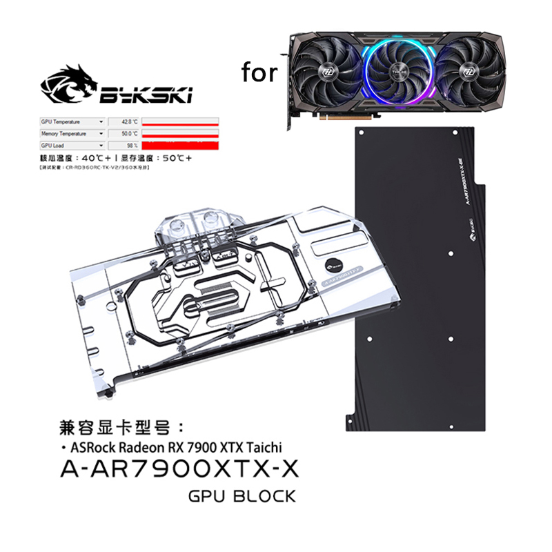 Amd Vga Rx 7900 Xtx - Bykski bloque de agua para ASRock