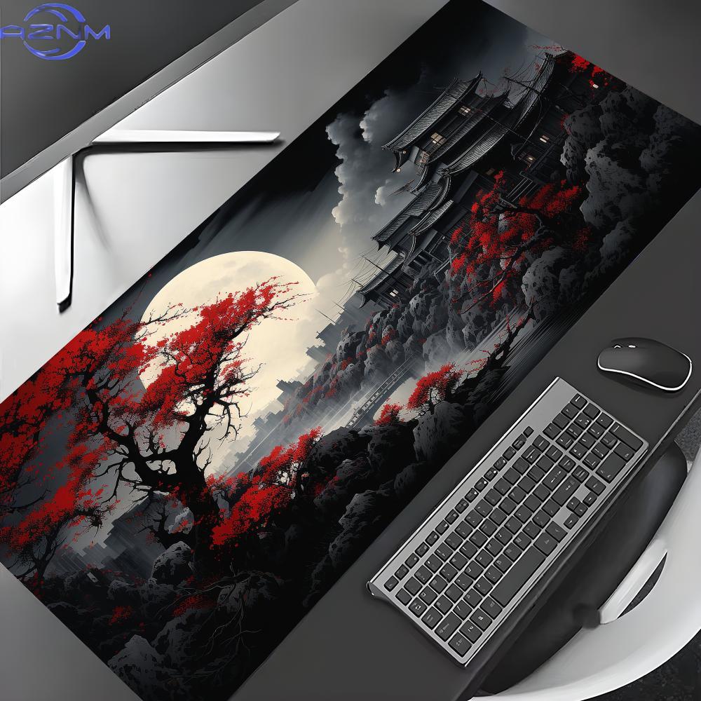 Desk Setup Red - Alfombrilla de ratón con paisajes artísticos