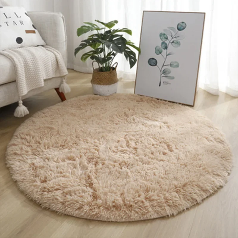 Alfombra redonda de felpa ultr - Desk Setup Girly reseña y precio