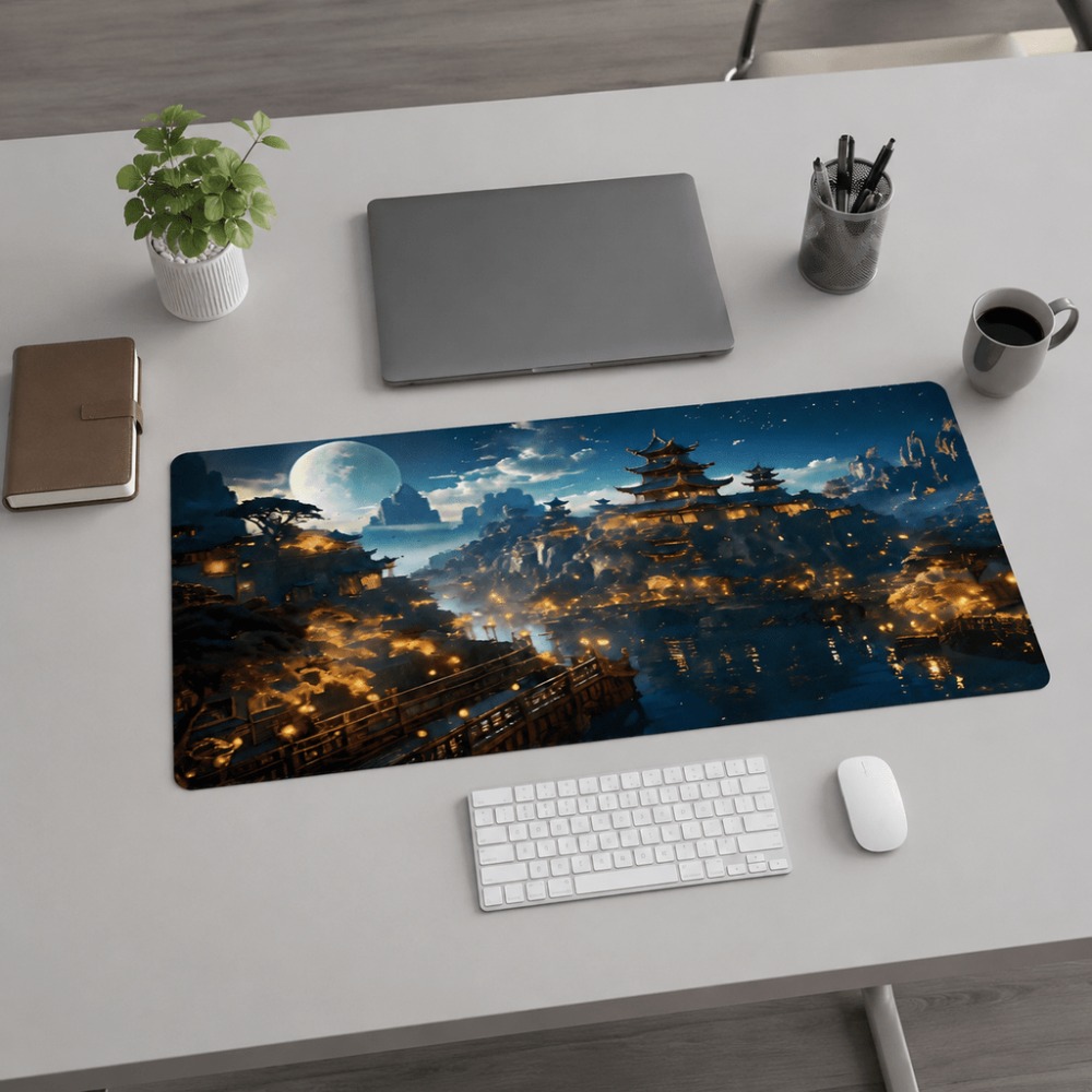 Tapete de mesa alargado con es - Work Desk Home Setup reseña y precio