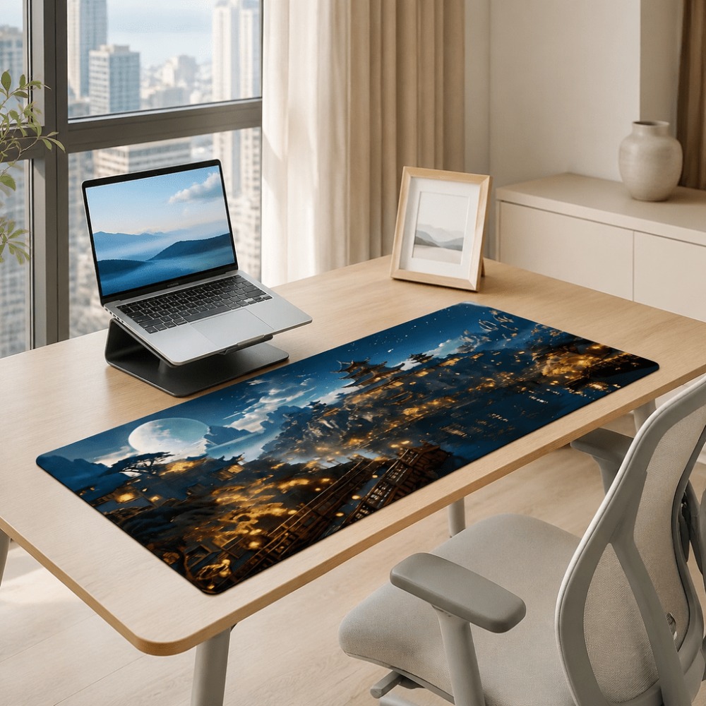 Tapete de mesa alargado con es - Work Desk Home Setup reseña y precio