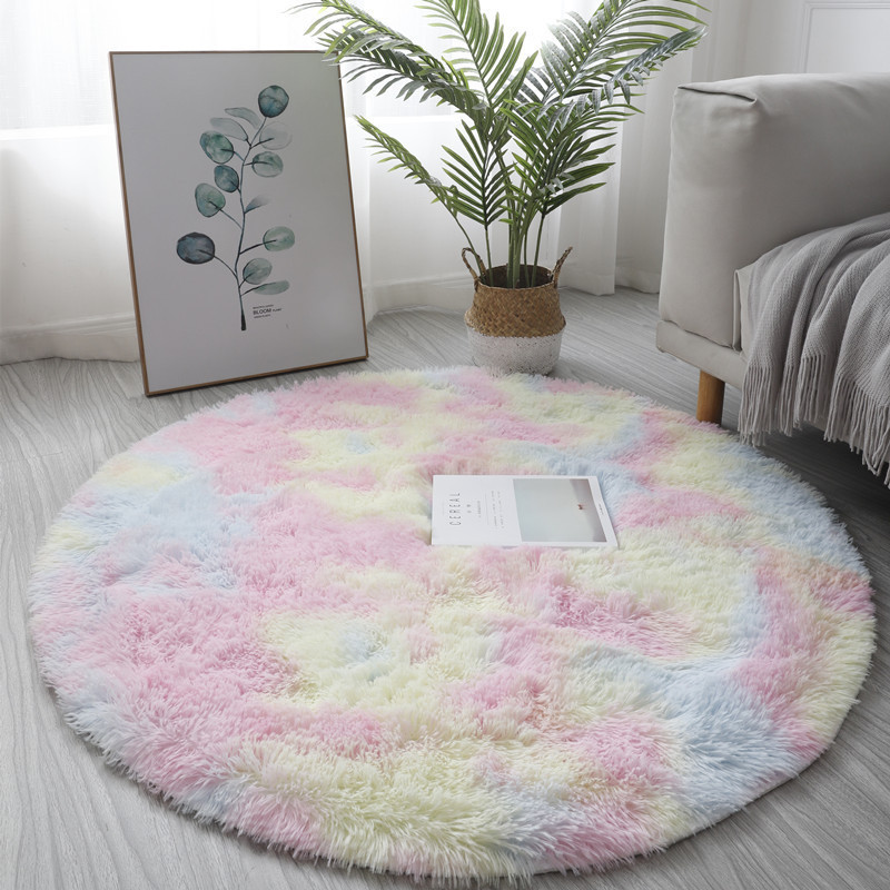 Alfombra redonda de felpa súpe - Desk Setup Girly reseña y precio