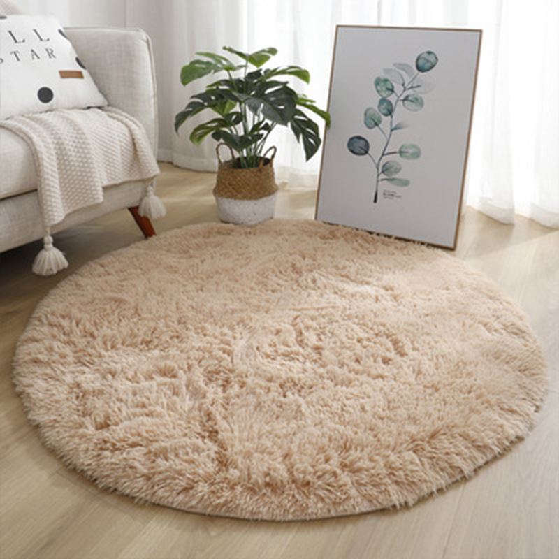 Alfombra redonda de felpa súpe - Desk Setup Girly reseña y precio