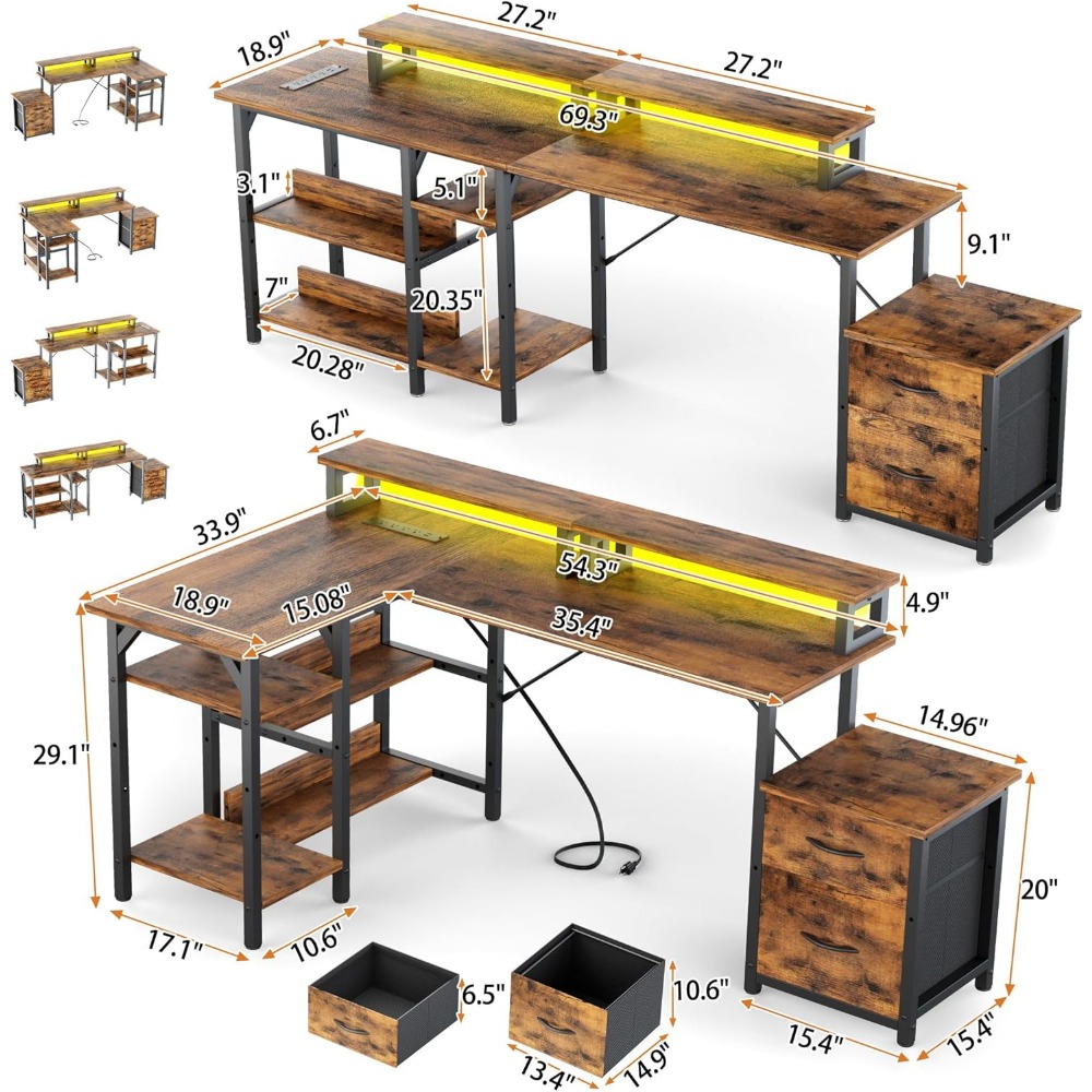Escritorio de Oficina con Cajo - Desk Setup Or Set Up reseña y precio
