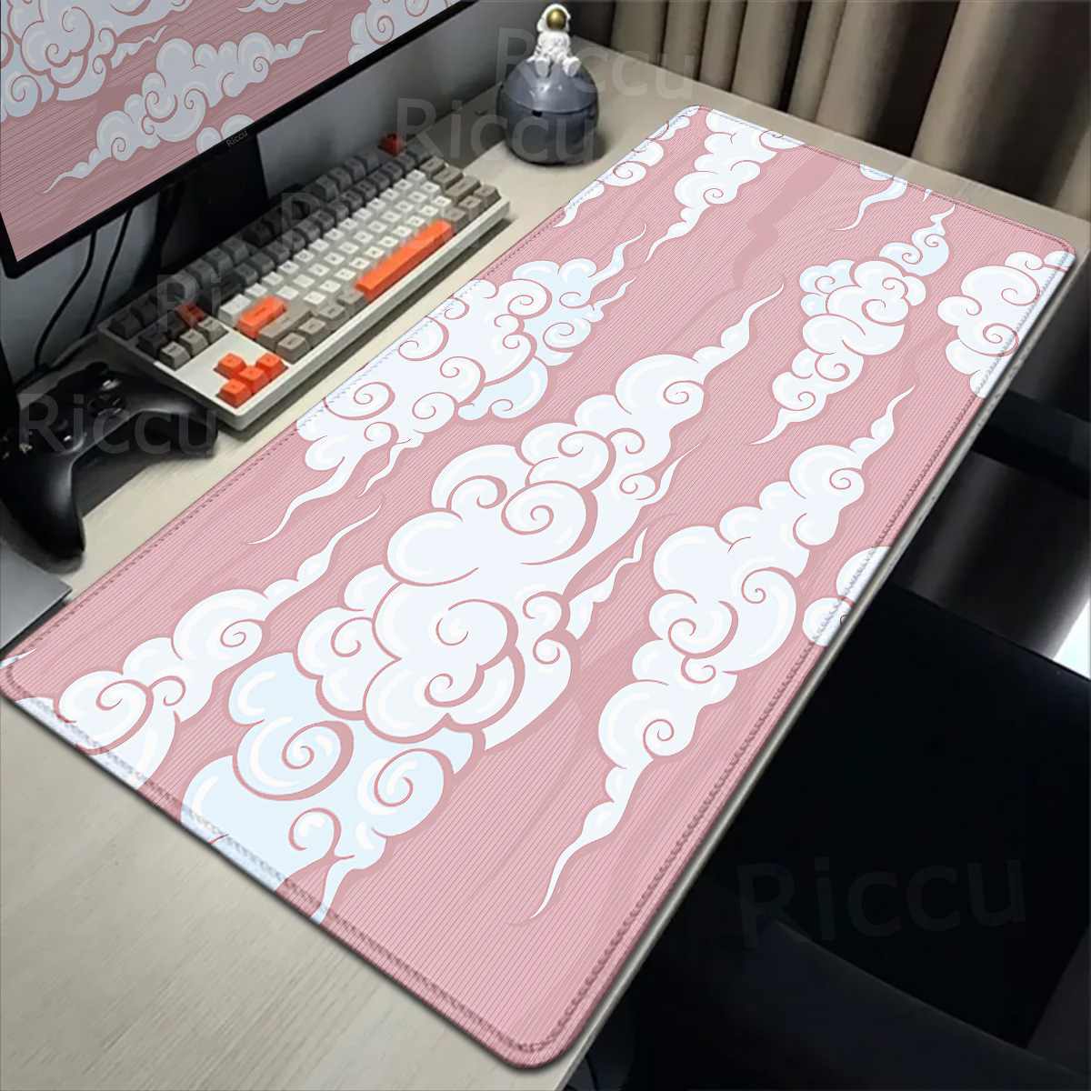 Large Red Cloud Gamer Mousepad - Desk Setup Red reseña y precio